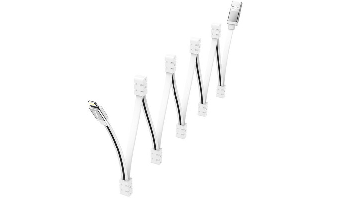 Дата кабель Hoco U103 Magnetic Absorption USB to Lightning (1m) White - фото