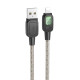 Дата кабель Hoco U124 Stone silicone power-off USB to Lightning (1.2m) Black - фото
