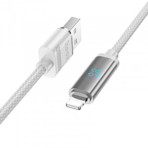 Дата кабель Hoco U127 Power USB to Lightning (1.2m) Silver / Gray