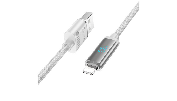 Дата кабель Hoco U127 Power USB to Lightning (1.2m) Silver / Gray - фото