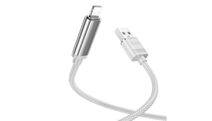 Дата кабель Hoco U127 Power USB to Lightning (1.2m) Silver / Gray - фото