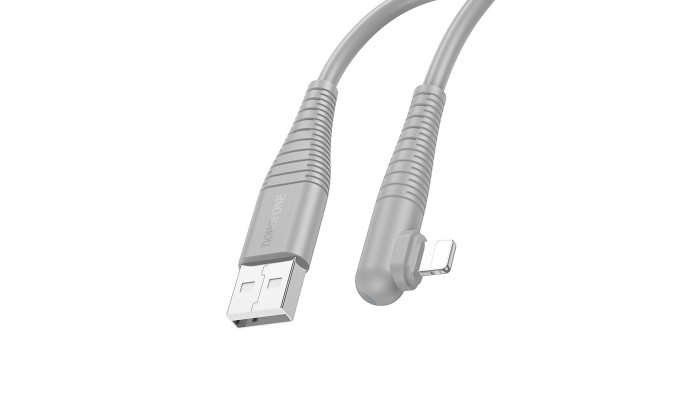 Дата кабель Borofone BX105 Corriente USB to Lightning (1m) Gray - фото