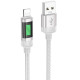Дата кабель Hoco U126 Lantern 2.4A USB to Lightning (1.2m) Gray - фото