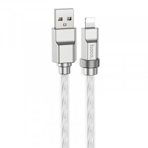 Дата кабель Hoco U113 Solid 2.4A USB to Lightning (1m) Silver