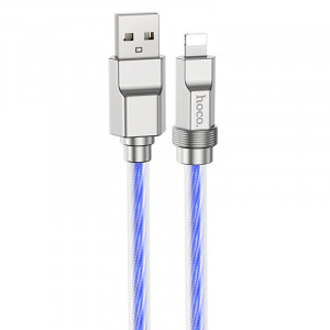 Дата кабель Hoco U113 Solid 2.4A USB to Lightning (1m) Blue