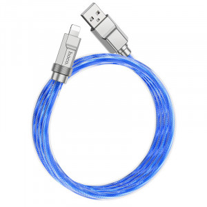 Дата кабель Hoco U113 Solid 2.4A USB to Lightning (1m) Blue