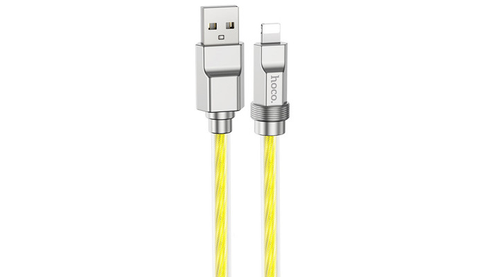 Дата кабель Hoco U113 Solid 2.4A USB to Lightning (1m) Gold - фото