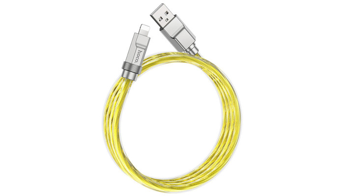 Дата кабель Hoco U113 Solid 2.4A USB to Lightning (1m) Gold - фото