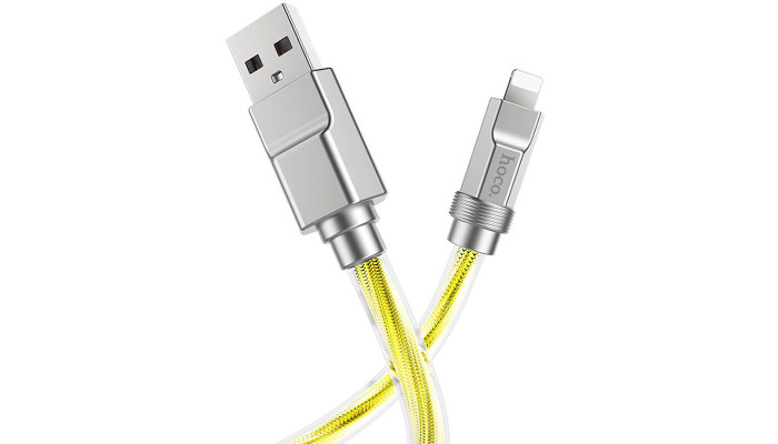 Дата кабель Hoco U113 Solid 2.4A USB to Lightning (1m) Gold - фото