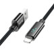 Дата кабель Hoco U125 Benefit 2.4A USB to Lightning (1.2m) Black - фото