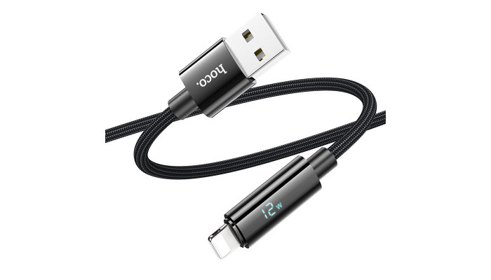 Дата кабель Hoco U125 Benefit 2.4A USB to Lightning (1.2m) Black - фото