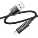 Дата кабель Hoco U125 Benefit 2.4A USB to Lightning (1.2m) Black - фото