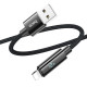 Дата кабель Hoco U125 Benefit 2.4A USB to Lightning with display (1.2m) Black - фото