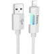 Дата кабель Hoco U123 Regent colorful 2.4A USB to Lightning (1.2m) Gray - фото