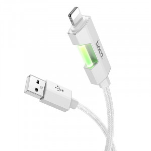 Дата кабель Hoco U123 Regent colorful 2.4A USB to Lightning (1.2m) Gray