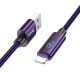 Дата кабель Hoco U125 Benefit 2.4A USB to Lightning with display (1.2m) Purple - фото