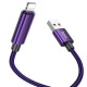 Дата кабель Hoco U125 Benefit 2.4A USB to Lightning with display (1.2m) Purple - фото