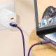 Дата кабель Hoco U125 Benefit 2.4A USB to Lightning with display (1.2m) Purple - фото