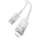 Дата кабель Baseus Explorer USB to Lightning 2.4A with Smart Temperature Control (1m) (CATS01000) White - фото