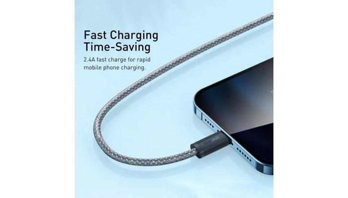 Дата кабель Baseus Dynamic Series USB to Lightning 2.4A (1m) (CALD000402) Slate Gray - фото