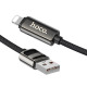 Дата кабель Hoco U137 Line with display USB to Lightning 2.4A/12W (1.2m) Black - фото