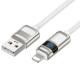 Дата кабель Hoco U137 Line with display USB to Lightning 2.4A/12W (1.2m) White - фото