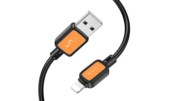 Дата кабель Hoco X108 Benefit USB to Lightning 2.4A (1m) Black - фото