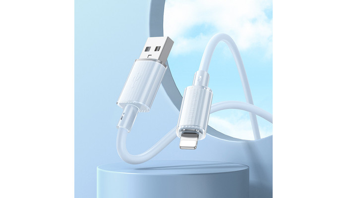 Дата кабель Borofone BX112 Lemon USB to Lightning 2.4A (1m) Blue - фото