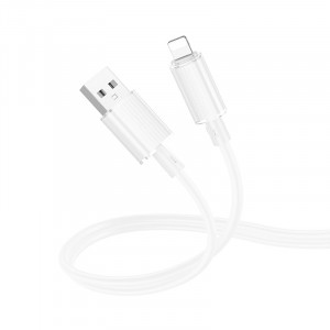 Дата кабель Borofone BX112 Lemon USB to Lightning 2.4A (1m) White