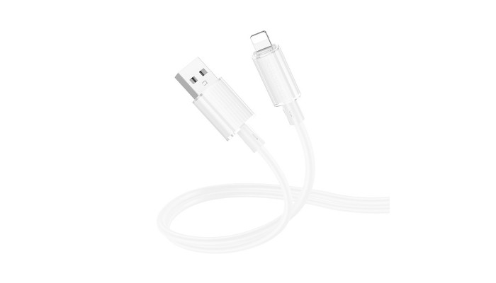 Дата кабель Borofone BX112 Lemon USB to Lightning 2.4A (1m) White - фото