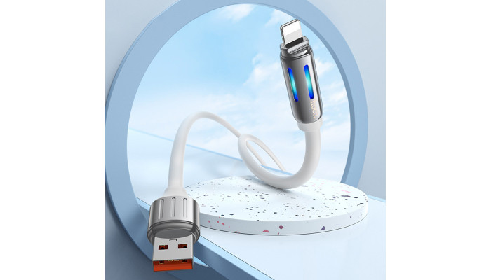 Дата кабель Hoco U136 Prize USB to Lightning 2.4A (1.2m) White - фото