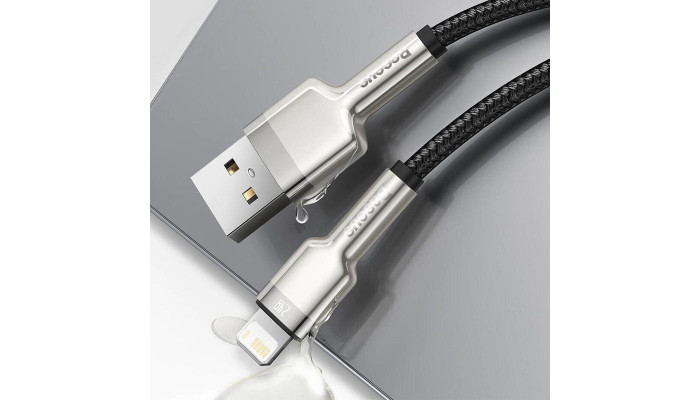 Дата кабель Baseus Cafule Series Metal USB to Lightning 2.4A (1m) (CALJK-A0) Black - фото