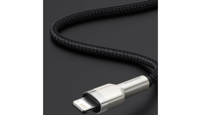 Дата кабель Baseus Cafule Series Metal USB to Lightning 2.4A (1m) (CALJK-A0) Black - фото