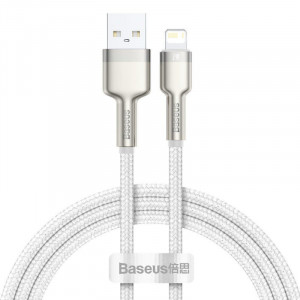 Дата кабель Baseus Cafule Series Metal USB to Lightning 2.4A (1m) (CALJK-A0) White