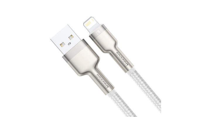 Дата кабель Baseus Cafule Series Metal USB to Lightning 2.4A (1m) (CALJK-A0) White - фото