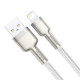 Дата кабель Baseus Cafule Series Metal USB to Lightning 2.4A (1m) (CALJK-A0) White - фото