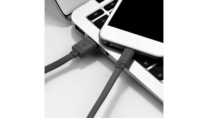 Дата кабель Hoco X5 Bamboo USB to Lightning (100см) Черный - фото