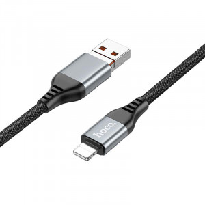 Дата кабель Hoco U128 Viking 2in1 USB/Type-C to Lightning (1m) Black