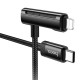 Дата кабель Hoco U135 Incredible 2in1 Type-C to Lightning/Type-C (1m) Black - фото