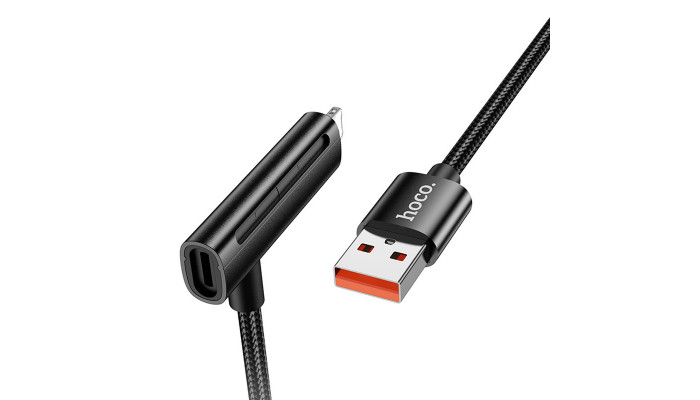 Дата кабель Hoco U135 Incredible 2in1 USB to Lightning/Type-C (1m) Black - фото