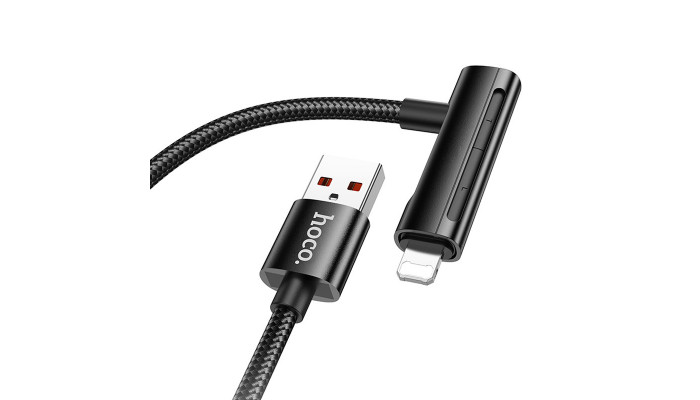 Дата кабель Hoco U135 Incredible 2in1 USB to Lightning/Type-C (1m) Black - фото