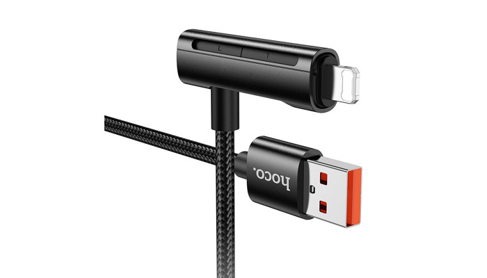 Дата кабель Hoco U135 Incredible 2in1 USB to Lightning/Type-C (1m) Black - фото