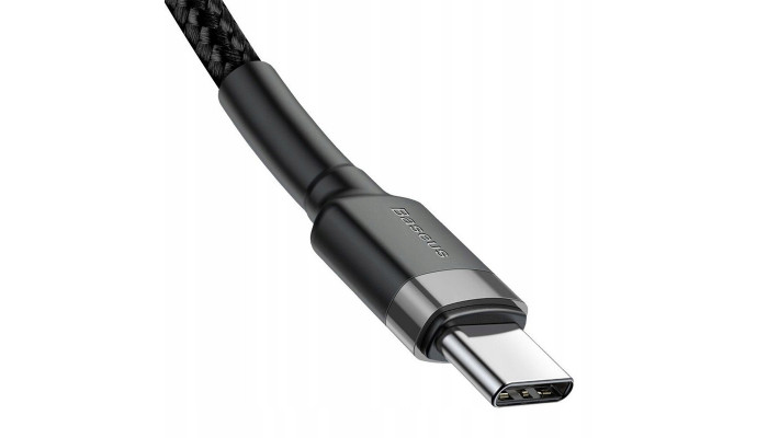Дата кабель Baseus Cafule Type-C to Type-C Cable PD 2.0 60W (1m) (CATKLF-G) Черный / Серый - фото