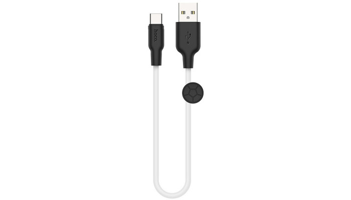 Дата кабель Hoco X21 Plus Silicone Type-C Cable (0.25m) Чорний / Білий - фото