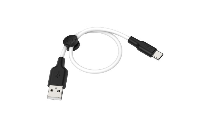 Дата кабель Hoco X21 Plus Silicone Type-C Cable (0.25m) Чорний / Білий - фото