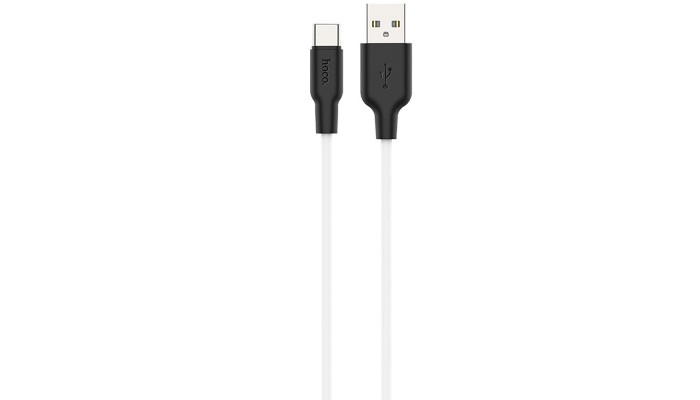 Дата кабель Hoco X21 Plus Silicone Type-C Cable (2m) Черный / Белый - фото
