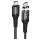 Дата кабель USAMS US-SJ466 U58 Type-C to Type-C 100W PD Fast Charge Magnetic Data Cable (1.5m) Черный - фото