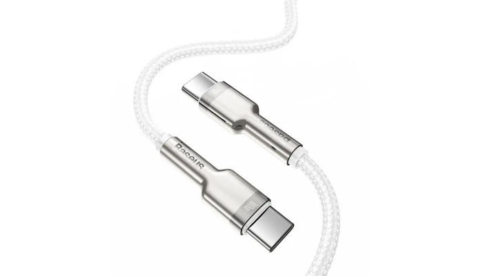 Дата кабель Baseus Cafule Series Metal Type-C to Type-C 100W (1m) (CATJK-C) Белый - фото