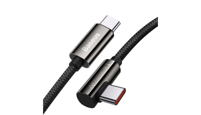 Дата кабель Baseus Legend Series Elbow Type-C to Type-C 100W (1m) (CATCS-01) Black - фото