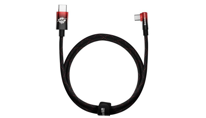 Дата кабель Baseus MVP 2 Elbow-shaped Type-C to Type-C 100W (2m) (CAVP000720) Black / Red - фото